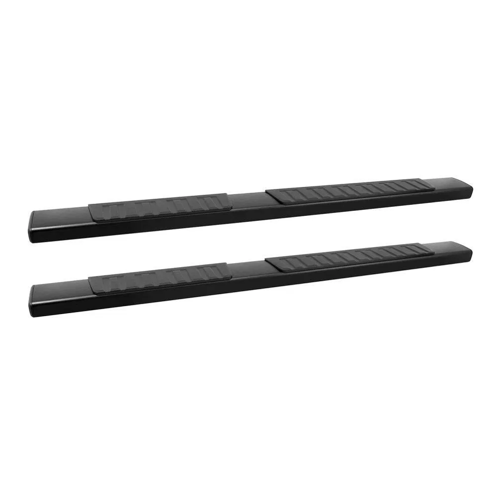 28-71225 – WESTIN Nerf Bar, With Step Pads 6 inch Oval Straight Powder Coated Black Aluminum With Plastic End Caps Ro...